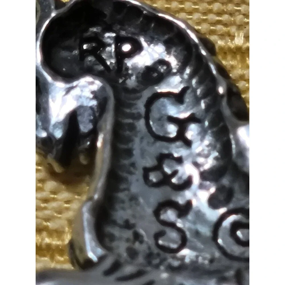 Vintage Pewter Carousel Horse Charm Signed RP G&S ©1989 1